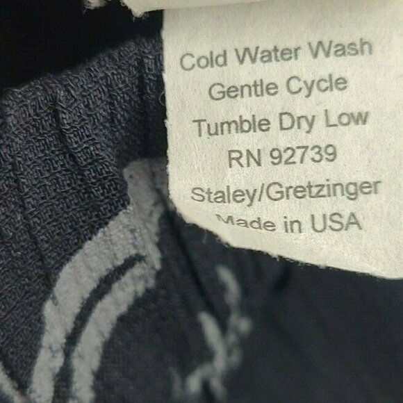 Vintage JG's Mad Lab Black Pants Womens Small Rayon Blend Handpainted Floral - Picture 5 of 6